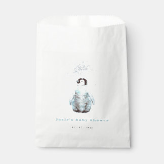 Bolsa De Papel Ducha de bebé de pingüino de invierno