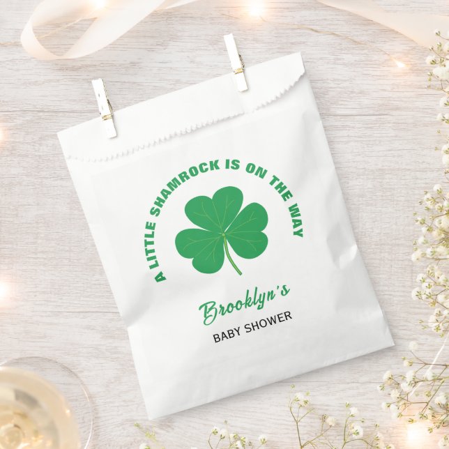 Bolsa De Papel Ducha de bebé de trébol pequeño irlandés blanco y  (Cortado)
