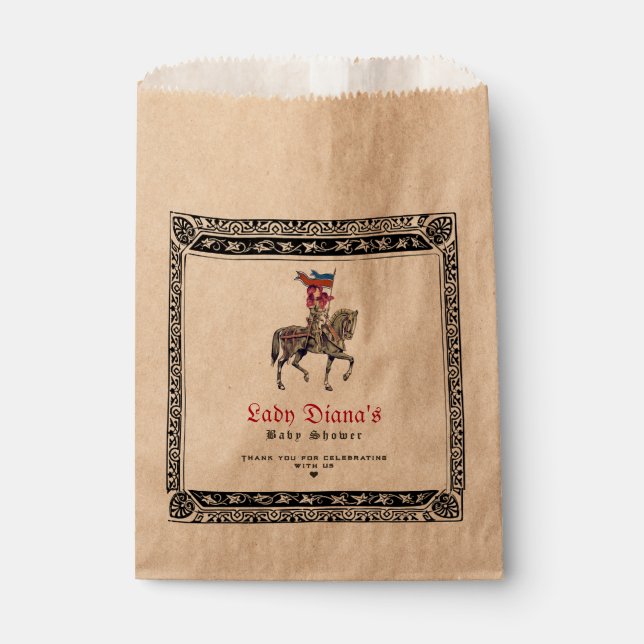 Bolsa De Papel Ducha de Bebé del Caballero Medieval Renacentista (Anverso)