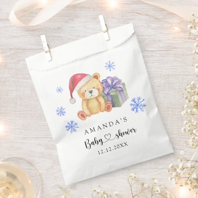 Bolsa De Papel Ducha de bebé del osito de invierno (Cortado)