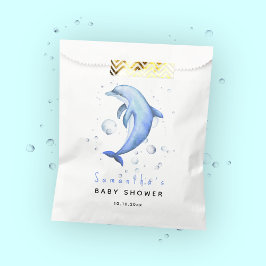 Bolsa De Papel Ducha de bebé delfín océano acuarela
