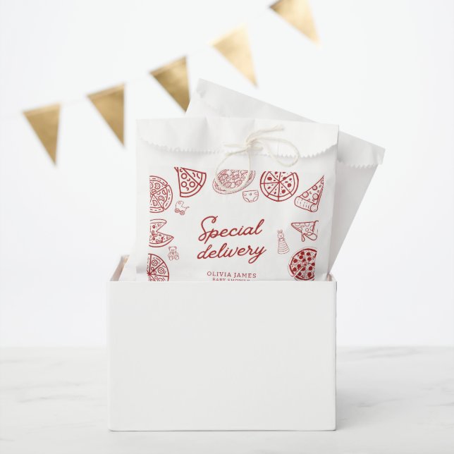 Bolsa De Papel Ducha de bebé divertida de pizza de entrega especi (Fiesta)
