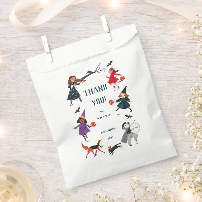 Bolsa De Papel Ducha de Bebé Dulce Escondite de Halloween (Cortado)