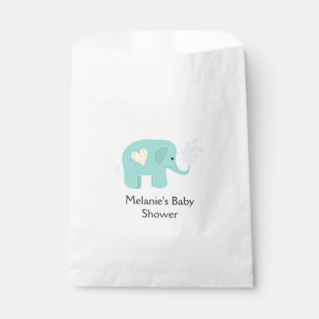 Bolsa De Papel Ducha de Bebé Elefante (Anverso)