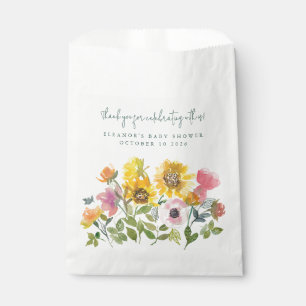 Bolsa De Papel Ducha de bebé floral de flores silvestres de acuar