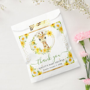 Bolsa De Papel Ducha de bebé floral de jirafa de jungla linda acu