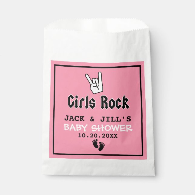 Bolsa De Papel Ducha de Bebé GIRLS ROCK (Anverso)