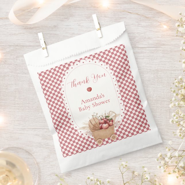 Bolsa De Papel Ducha de bebé Manzana de Nuestros Ojos Boho Gingha (Cortado)