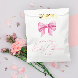 Bolsa De Papel ducha de bebé niña con lazo rosa
