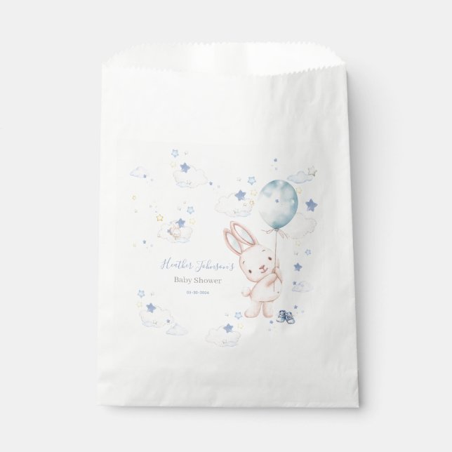 Bolsa De Papel Ducha de bebé niño conejito (Anverso)