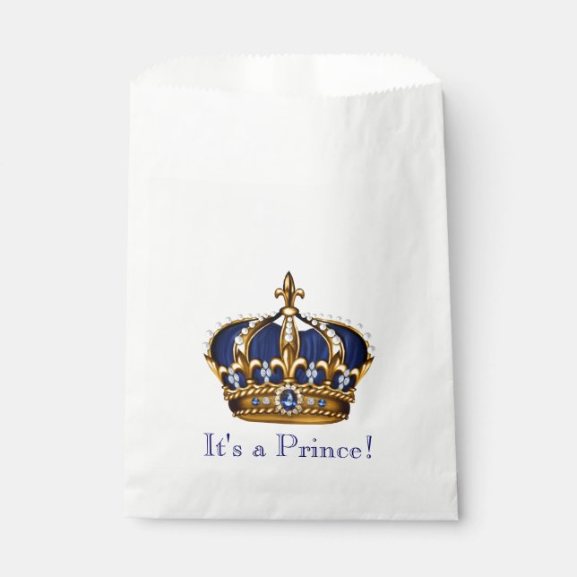Bolsa De Papel Ducha de bebé Príncipe Corona (Anverso)