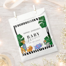 Ducha de bebé Safari de raya negra y blanca modern