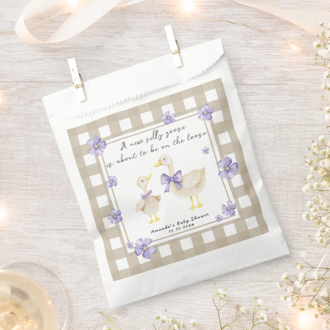 Bolsa De Papel Ducha de bebé Silly Goose acuarela  (Cortado)