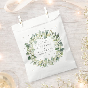 Bolsa De Papel Ducha de Boda de Invierno Snowberry+Eucalyptus