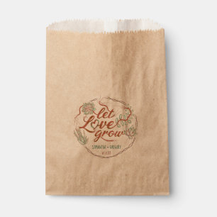 Bolsa De Papel Ducha de boda deja que el amor crezca plantas sucu