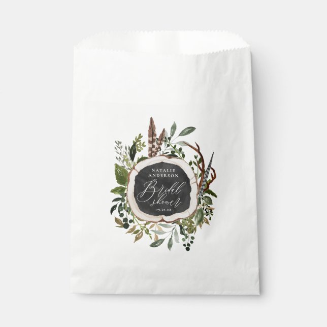 Bolsa De Papel Ducha de matrimonio botánica de granero rústico (Anverso)
