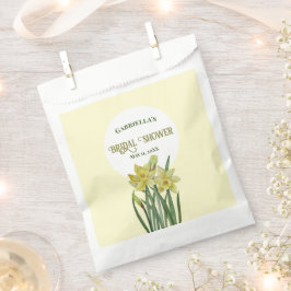 Bolsa De Papel Ducha de Novia Acuarela Narcisos Amarillos Brillan