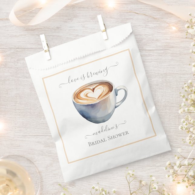 Bolsa De Papel Ducha de Novia Café Love is Brewing (Cortado)