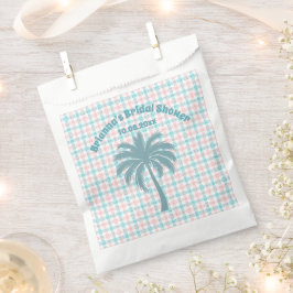 Bolsa De Papel Ducha de novia con control rosa de Palm Tree Azure