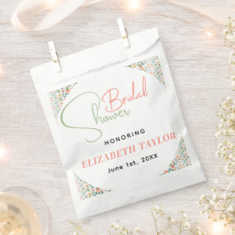 Bolsa De Papel Ducha de Novia de Flor Retro Adorable