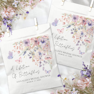 Bolsa De Papel Ducha de Novia de Flor Silvestre de Mariposa