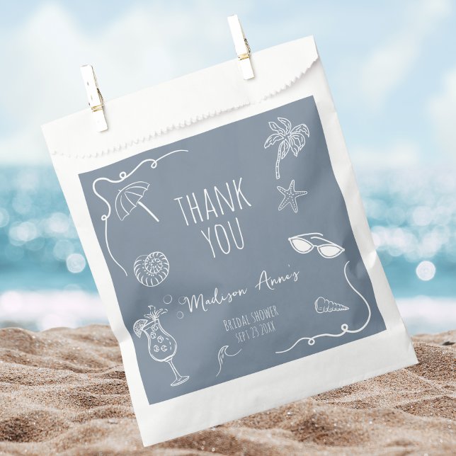 Bolsa De Papel Ducha de Novia de Playa Doodle Agradecimiento (Subido por el creador)
