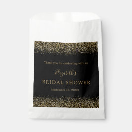 Bolsa De Papel Ducha de Novia Estampado Leopardo Dorado Negro Gla