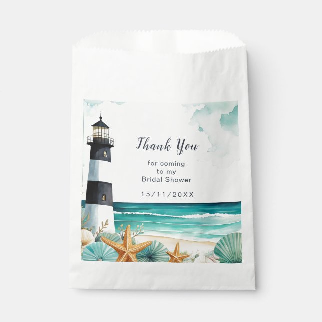 Bolsa De Papel Ducha de Novia Faro Náutico (Anverso)