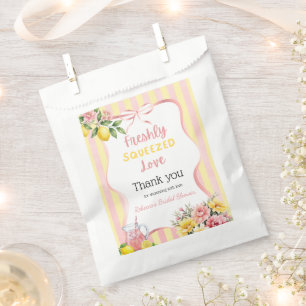 Bolsa De Papel Ducha de Novia Floral Rosa de Limón Frescamente Ex
