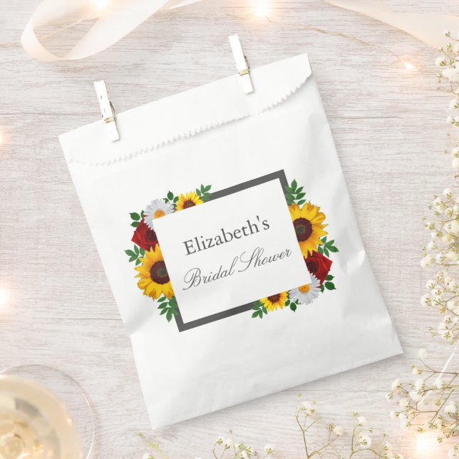 Bolsa De Papel Ducha de Novia Floral Tradicional (Cortado)