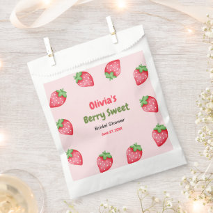 Bolsa De Papel Ducha de Novia Fresa Dulce Rosa y Roja de Frutas d
