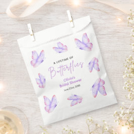 Bolsa De Papel Ducha de Novia Mariposas de por Vida Púrpura