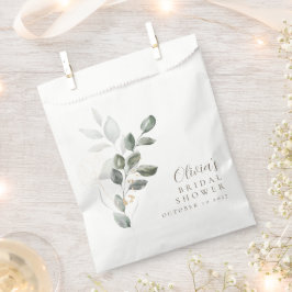 Bolsa De Papel Ducha de Novia Minimalista Dorada con Vegetación P