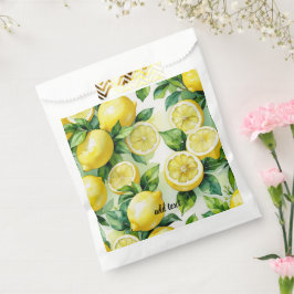 Bolsa De Papel ducha de novia moderna con guión floral azul limón