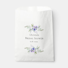 Bolsa De Papel Ducha de novia Morado Anemone Hydrangea Flores