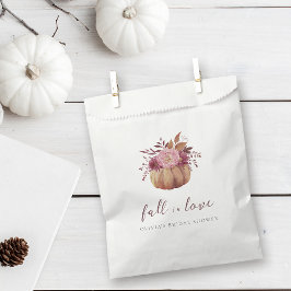Bolsa De Papel Ducha de Novia Otoñal Calabaza y Flores Silvestres