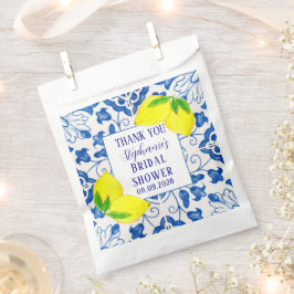 Bolsa De Papel Ducha de novia portuguesa de azulejos limón medite