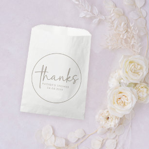 Bolsa De Papel Ducha de novias con escritura Minimalista de color