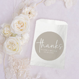 Bolsa De Papel Ducha de novias con escritura Minimalista taupe