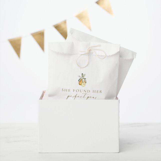 Bolsa De Papel Ducha floral perfecta de pera con novia (Fiesta)