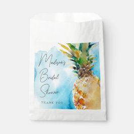 Bolsa De Papel Ducha nupcial de color piña tropical