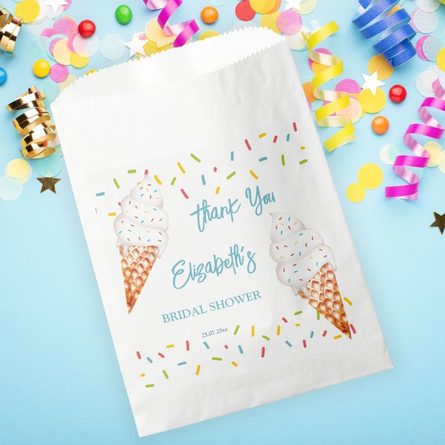 Bolsa De Papel Ducha nupcial de helado recién hecha gracias (Subido por el creador)