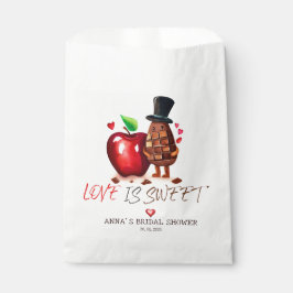 Bolsa De Papel Ducha nupcial de manzana roja y chocolate