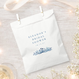 Bolsa De Papel Ducha nupcial de tinta azul índigo minimalista