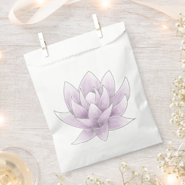 Bolsa De Papel Ducha nupcial Elegante Lotus Rosa (Cortado)
