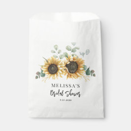 Bolsa De Papel Ducha Nupcial Flor de Girasol Script
