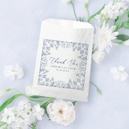 Bolsa De Papel Ducha nupcial floral Chinoiserie azul francesa