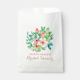 Bolsa De Papel Ducha tropical de novias en playa floral
