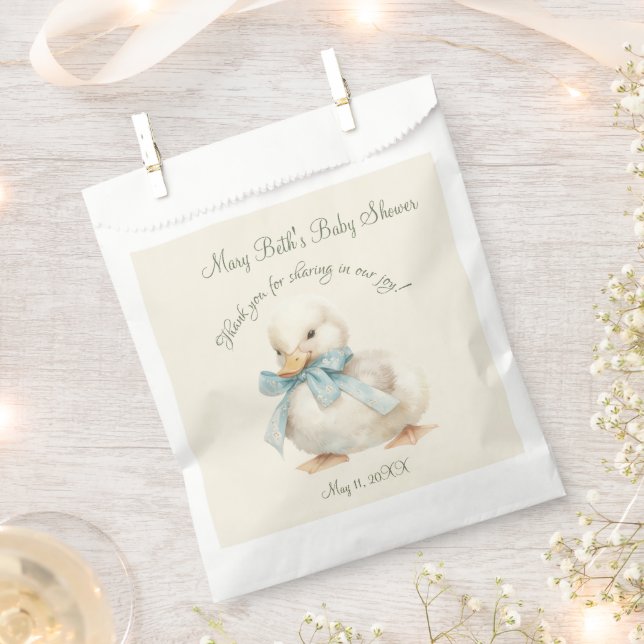 Bolsa De Papel Duckling with Ribbon Baby Shower  (Cortado)