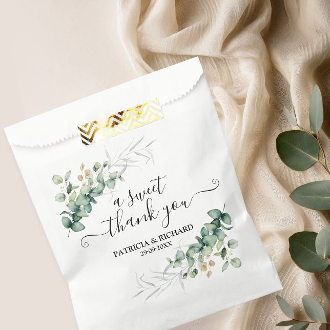 Bolsa De Papel Dulce Agradecimiento Verde Eucalipto Boda (Subido por el creador)